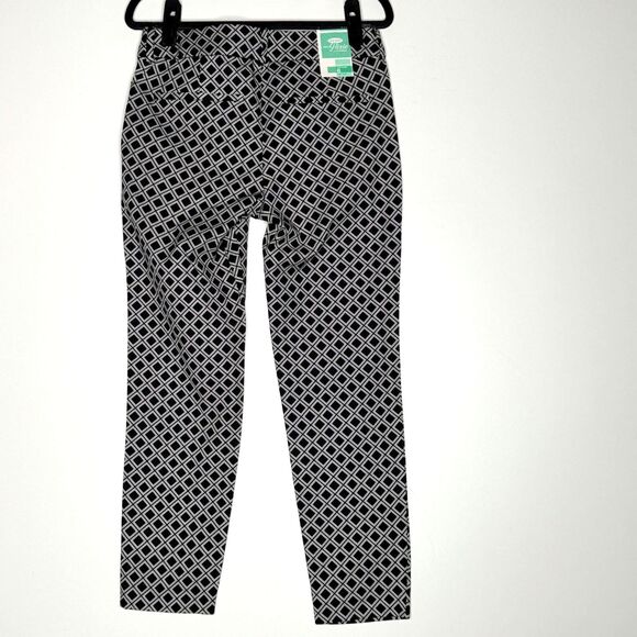 New Old Navy The Pixie Mid-Rise Geometric Ankle Pants Women's Size 6 - Picture 10 of 11